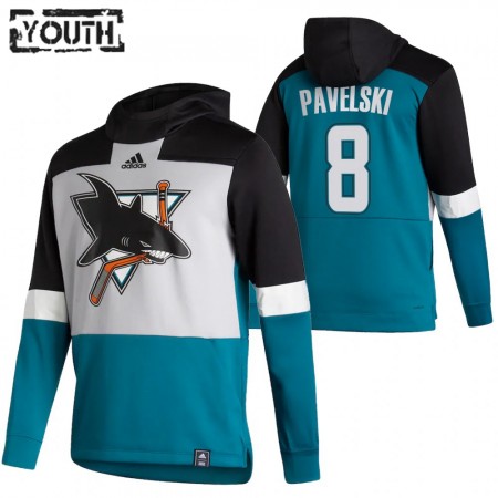  San Jose Sharks Joe Pavelski 8 2020-21 Reverse Retro Sawyer Hooded Sweatshirt - Barn
